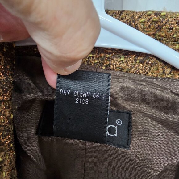 Rafaella Blazer Brown Orange Metallic Office Boho Casual Floral 10 - Picture 7 of 8